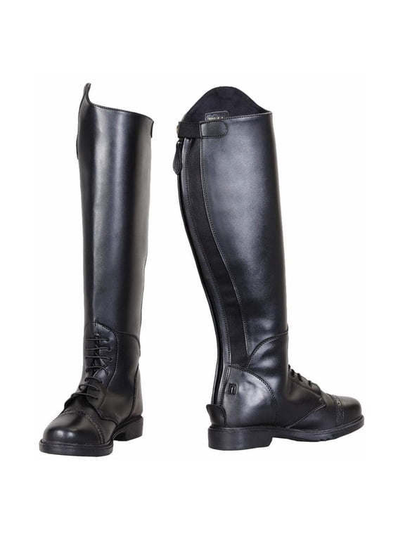 Men's Shoes Water Resistant Boot Knee High, Flat Heel Round Toe Black