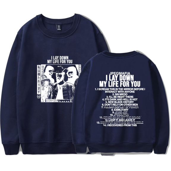 Jpegmafia Lay Down My Life Tour Crewneck Men Women Long Sleeve Hoodie Hiphop Rapper Streetwear Pullover Top