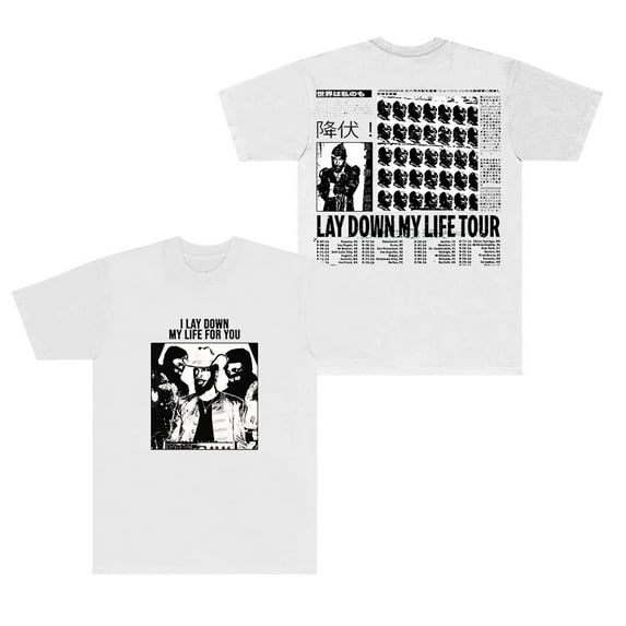 Jpegmafia Lay Down My Life Tour Merch T-Shirts Women Men Fashion HipHop Streetwear Short Sleeve Tee