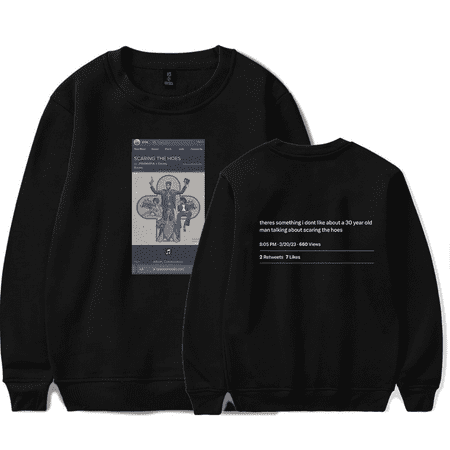 Jpegmafia Merch Long Sleeve Sweatshirt Scaring The Hoes RYM Hoodie Hip Hop Harajuku Clothes Men Women Streetwear Crewneck
