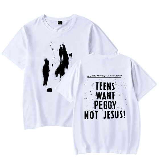 Jpegmafia Merch T-Shirt Teens Want Peggy Not Jesus T Shirts Hip Hop Rapper For Men Women Short Sleeve Tee