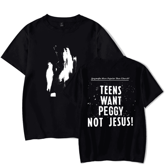 Jpegmafia Merch T-Shirt Teens Want Peggy Not Jesus T Shirts Hip Hop Rapper For Men Women Short Sleeve Tee