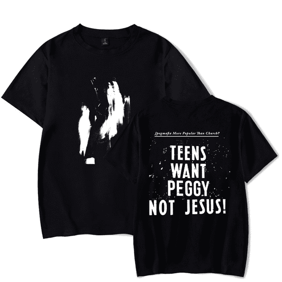 Jpegmafia Merch T-Shirt Teens Want Peggy Not Jesus T Shirts Hip Hop Rapper For Men Women Short Sleeve Tee