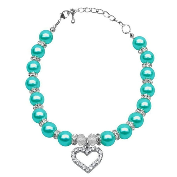 Jpetyy Pet Puppy Dog Cat piggy Pearl Necklace Accessories Love Pendant