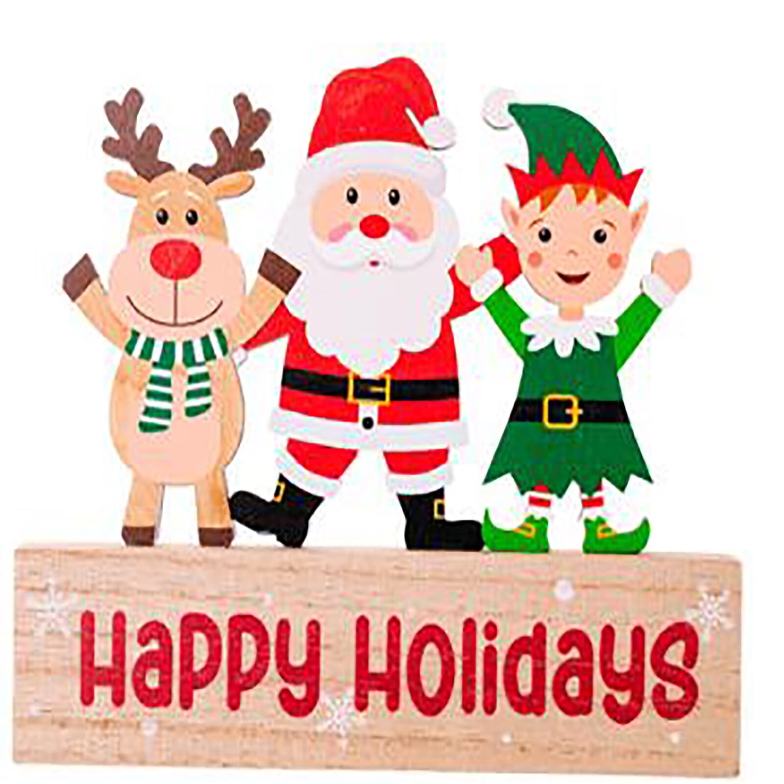 Jpgif Christmas Home Decor Colourful Wooden Letter Santa And Reindeer Pattern Ornaments