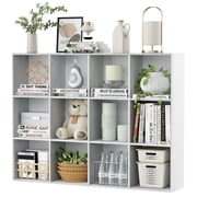 Jpiziso 12 Cube Storage Organizer Vertical or Horizontal Bookcase, Open Book Shelf for Bedroom, Living Room, Office