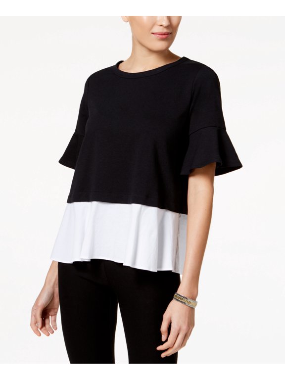 Jpr Split Back Layered Look Top Blackwhite L