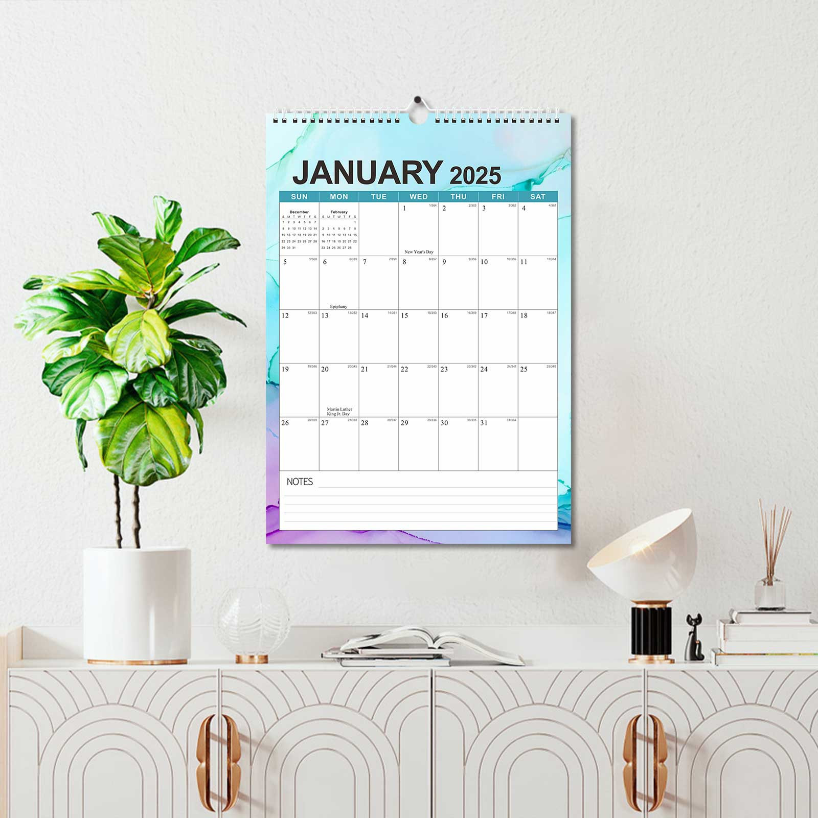 Jpxdew 20252026 18 Months Wall Calendar Clearance,17x12in,Desk & Wall