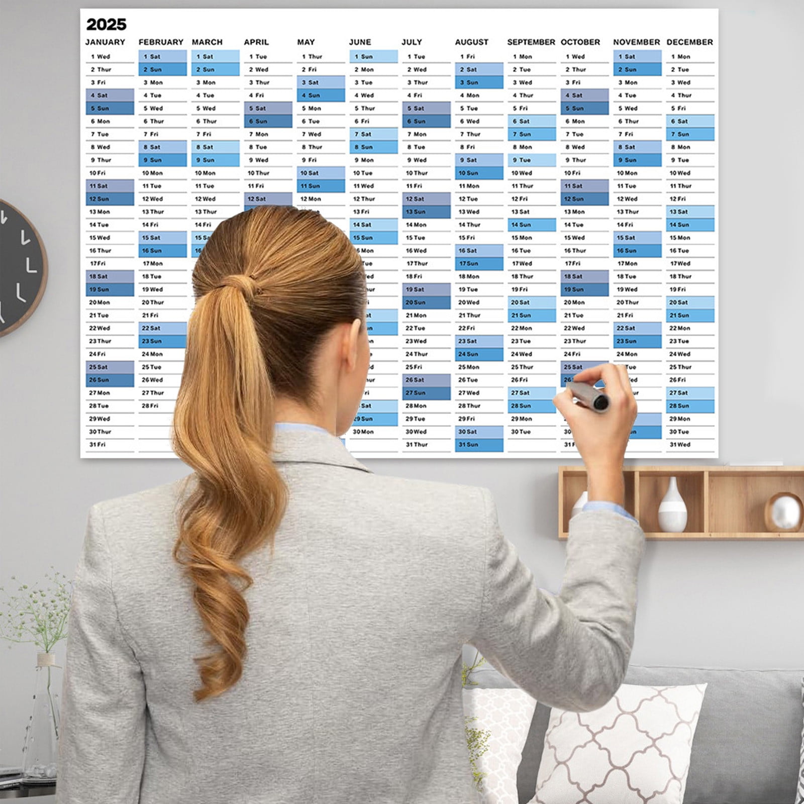 Jpxdew 2025 Calendar Planner Clearance,Large Wall Format,29.21x20.67in