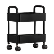 Jpxdew 4 Layer Storage Cart for Kitchen Bathroom Organization,With Armrests Casters,Size 32.7x12.2x8.3in