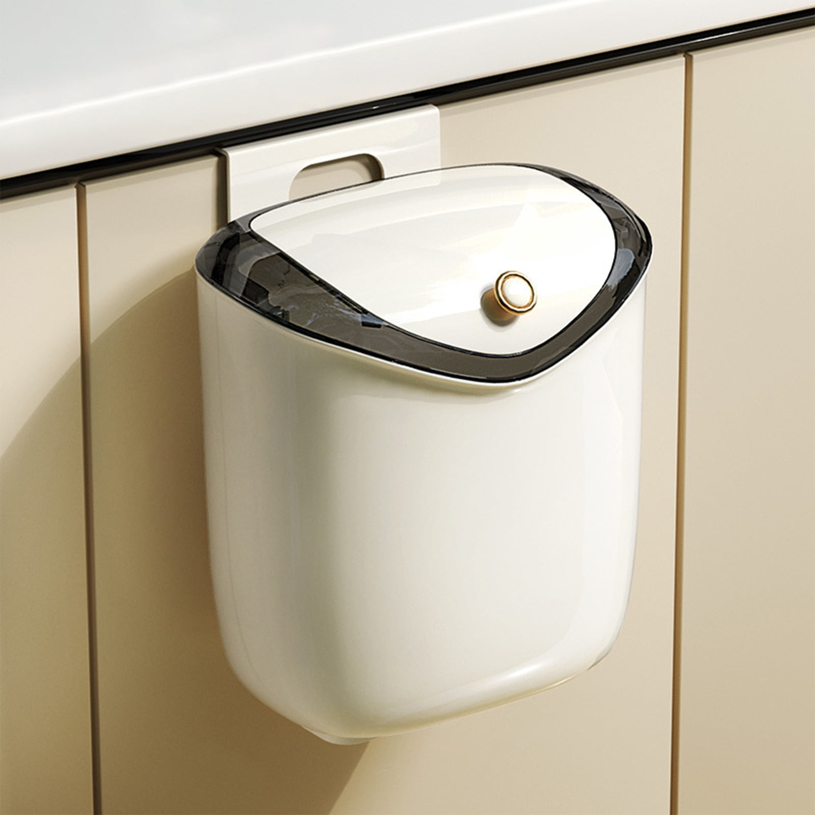 Jpxdew 9L Trash Can with Lid,10.04x6.89x11.22in Plastic Storage Bin,Wall-Mounted Kitchen ...