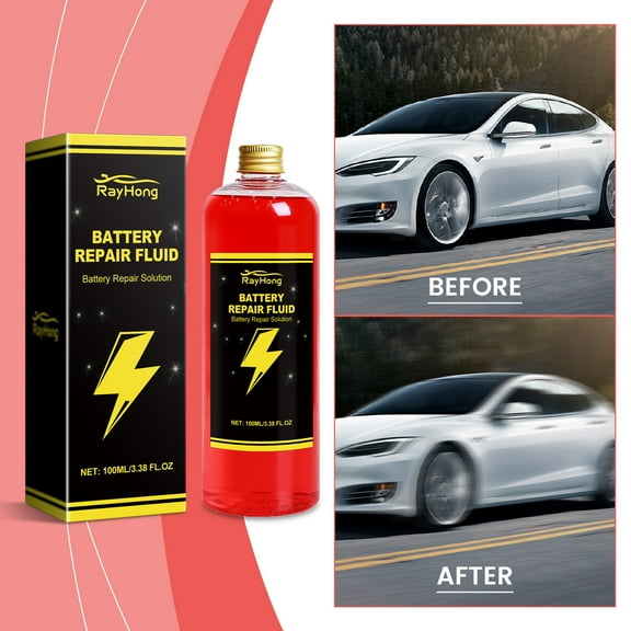 Jpxdew Battery Repair Fluid 100ml-Restores and Optimizes Vehicle Battery Performance,Extends Lifespan,Easy to Use for Long-Term Maintenance