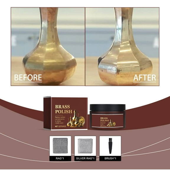 Jpxdew Brass Polish Non-Acid Formula,Metal Care Restoration,Oxide Rust Remover,Antique Jewelry Copper Maintenance