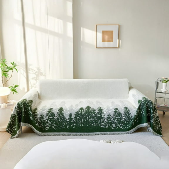 Jpxdew Christmas Tree Blanket: Red Flannel with Green Trees,27.5x39.3 Inches for Holiday Decoration and Comfort