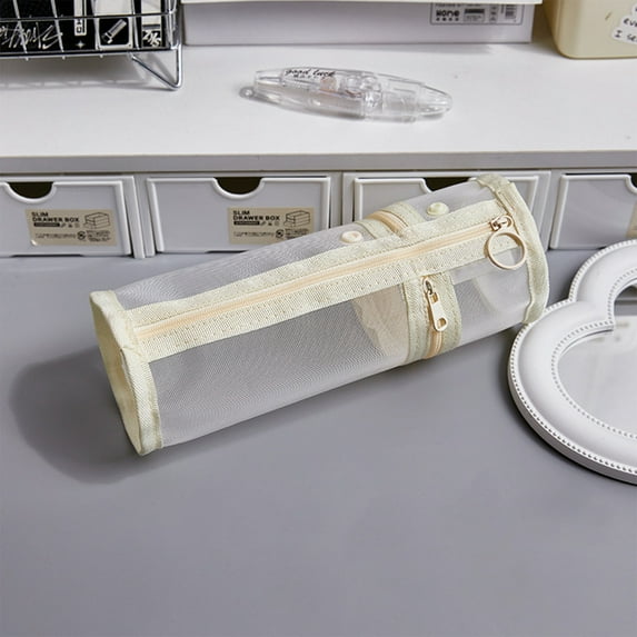 Jpxdew Clear Pencil Case Organizer,Large Capacity PVC Makeup Bag,Waterproof Pen Marker Storage,9x3.3x3.3in