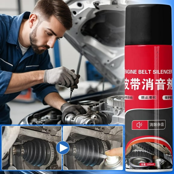 Jpxdew Engine Belt Lubricant,300ml Anti-Noise Spray,Anti-Aging Maintenance Fluid,Car Parts Silencer