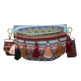 thumbnail image 1 of Jpxdew Ethnic Shoulder Bag,Fringe Woven Fabric Tribal Crossbody Purse,Lightweight Waist Pack,Casual Outfit Accessory (8.4x6.2x5.9Inch), 1 of 6