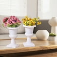 thumbnail image 1 of Jpxdew European Flower Pots 10 Inch Roman Column Planter, Set of 2 White Plastic Garden Pots for Indoor/Outdoor Decor - Stackable Lightweight Planters for Artificial Flowers, Home Gardening, 1 of 6