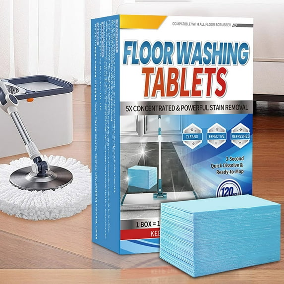 Jpxdew Floor Cleaner Tablets Dissolving,120pk Deep Clean Tile Grime,Disinfect Deodorize,Vinyl Wood Laminate Protection