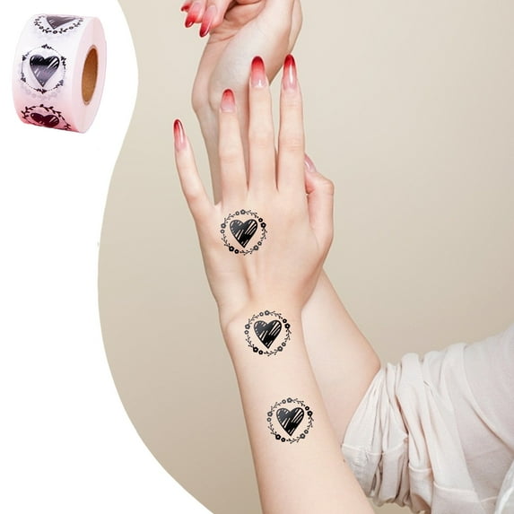 Jpxdew Heart Stickers Roll 1 Inch Valentine's Day Love Shape Labels-Waterproof,Removable,Writable for Crafts,Envelopes,Boxes,Gift Tags,Bags,Wedding Decorations-500 PCS