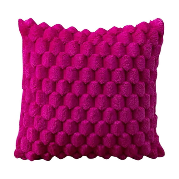 Jpxdew Hot Pink Soft Plush Velvet Throw Pillow Cover 19.7x19.7 Inch, Textured Bubble Cushion Case with Hidden Zipper, Decorative Square Pillowcase for Sofa, Bed, Couch & Home Decor