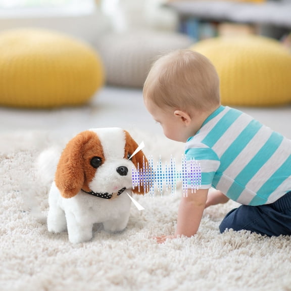 Jpxdew Interactive Robotic Puppy with Realistic Movements, USB Rechargeable Pet Companion for Adults - Silent Automatic Tail Wagging & Head Sensor