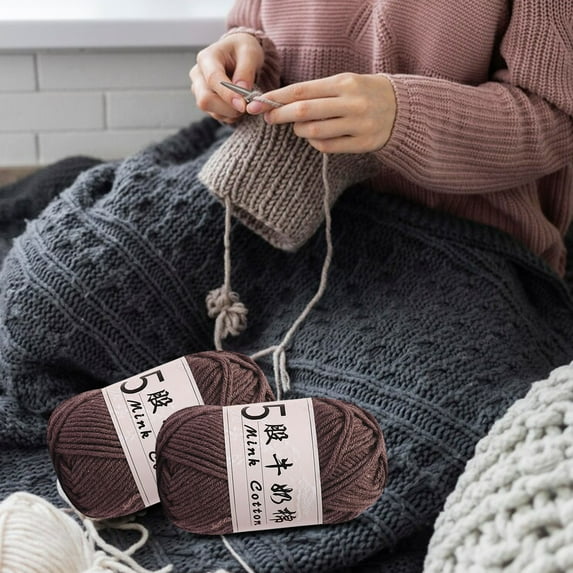 Jpxdew Milk Cotton Yarn On Sale,5-Ply Quality,0.11lb Per Ball,Suitable for Hand Knitting & Crocheting,Starter-Friendly,Create Your Own Crafts,Sweaters,Hats,Scarves,Shawls,Home Accessories