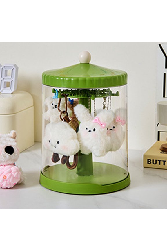 Jpxdew Rotating Display Case 11.73x8.27x8.27in,Plastic Collectibles Storage Box,Transparent Cover Home Decor Rack