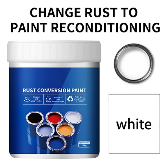 Jpxdew Rust Converter Paint,17.6oz Water-Based Metal Primer,Weatherproof Protective Coating,Anti-Corrosion Sealant for Steel Tile Fences Tools