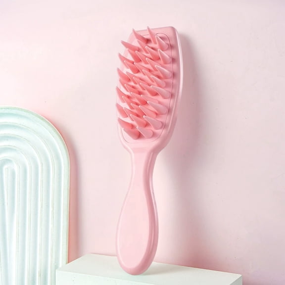 Jpxdew Silicone Shampoo Brush 8.11x2.24in,Scalp Massage Comb for Deep Cleaning,Washable Hair Care Tool,Non-Slip Handle Design