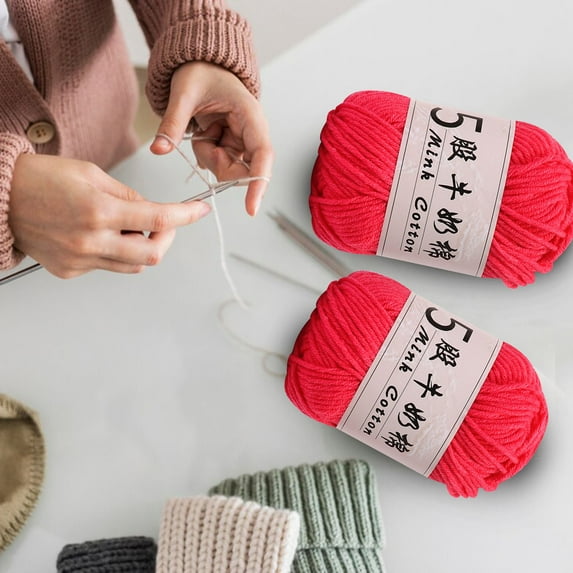 Jpxdew Soft Milk Cotton Yarn,5-Ply,0.11lb Ball,Hand Knitting & Crochet Favorite,Beginner-Friendly,DIY Crafts,Sweaters,Hats,Scarves,Shawls,Home Decoration