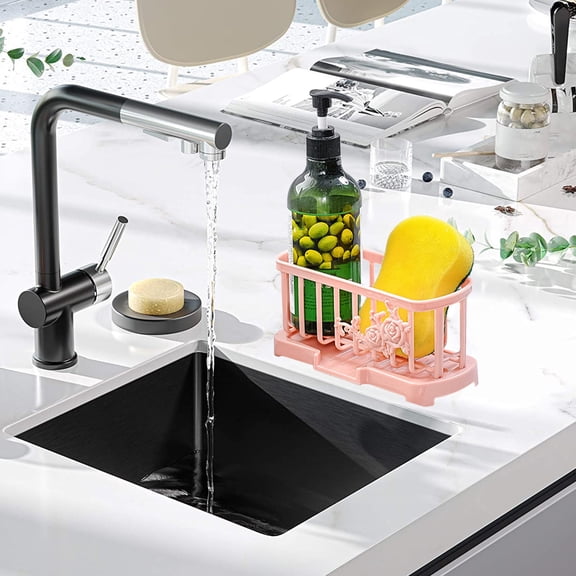 Jpxdew Sponge Holder,Compact Drainage Rack,7.68x3.74x3.54in,Countertop Organizer,Red Green Blue Gray
