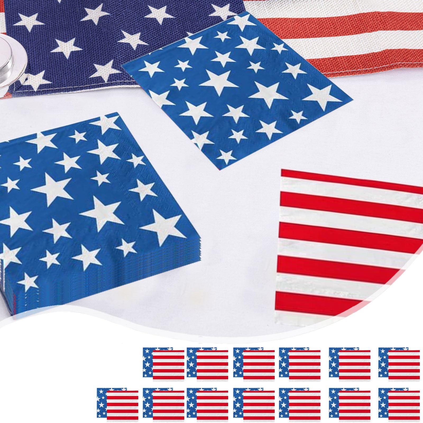 Jpxdew Square Patriotic Party Decorations,26-Piece 6.50x6.50 Inches ...