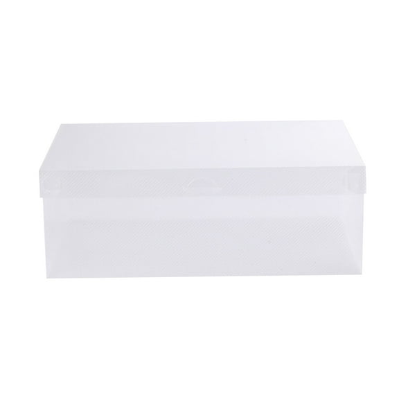 Jpxdew Thickened Flip-Lid Shoe Storage Box - P Plastic, Transparent Foldable Shoe Organizer for Closet/Underbed, Multi-Purpose Storage Container for Shoes, Clothes, Toys (Clear)