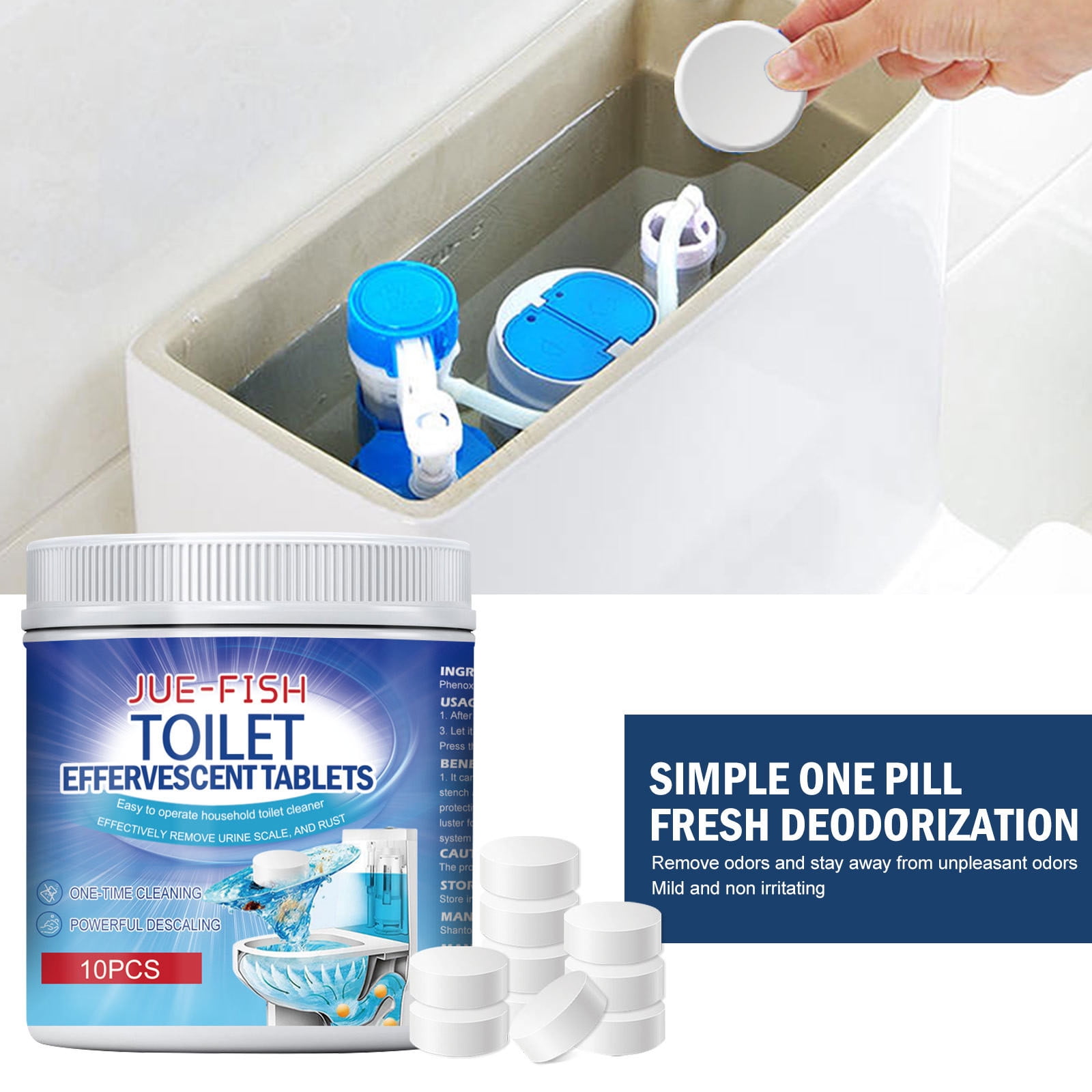 Jpxdew Toilet Cleaning TabletsRainwater ScentBleach Effect10 Easily