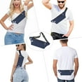 thumbnail image 1 of Jpxdew Waterproof Crossbody Fanny Pack for Travel & Running - Lightweight Nylon Belt Bag with 3 Zippered Pockets, Adjustable Strap (Navy, 12.5x3.9in), 1 of 6