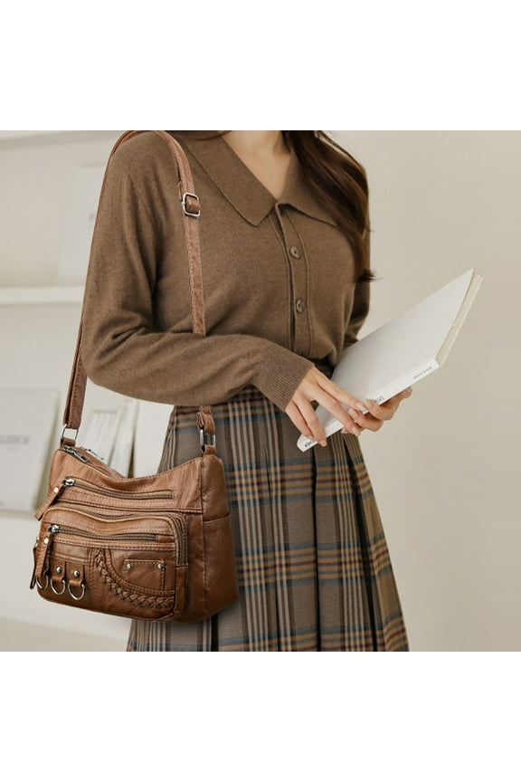 Jpxdew Women Shoulder Bag 2025,PU Leather Fashion Purse,Multi Pocket Handbag for Dating Shopping Work Travel