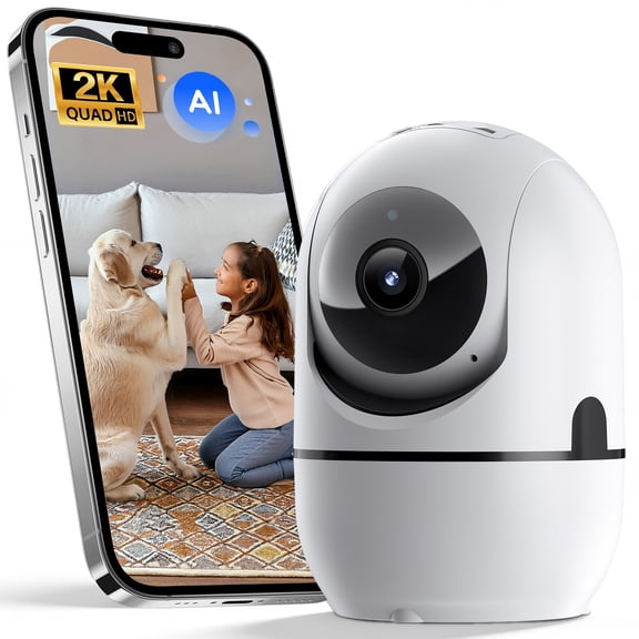 Jqimn 2K Indoor Security Camera, 5G&2.4G WiFi Baby/Pet Camera for Home Security, 360 Camera with Phone App, Night Vision, Two-Way Talk, AI Motion Detection