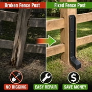 Jqmeg Fence Post Repair Kit - One-Piece Steel Anchors & Stakes to Quick Fix Broken/Leaning 4x4/6x6 Wood Posts Support