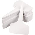 Jquality 100 Pieces White T Type Plastic Plant Markers, Durable