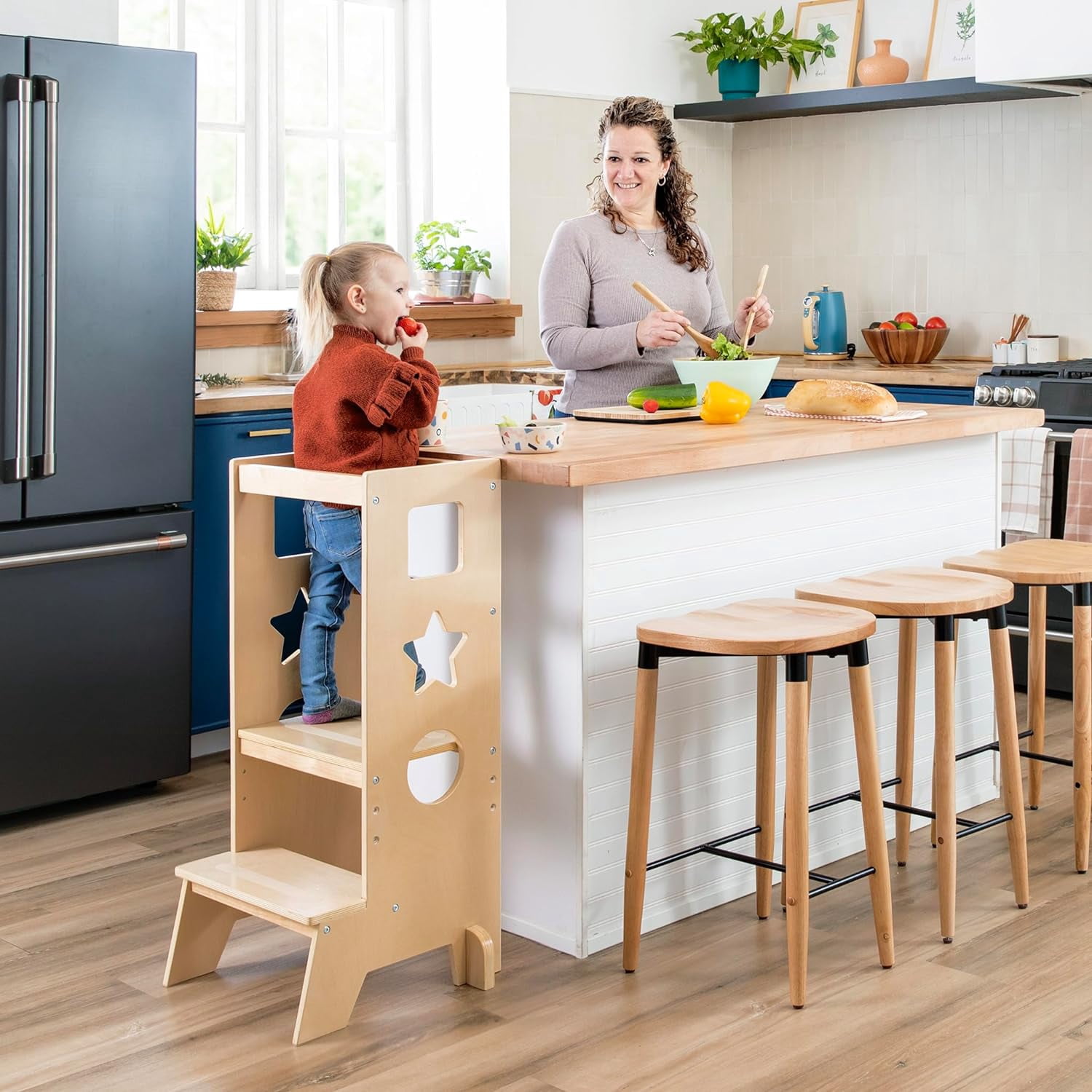 Jr. Classic Kitchen Helper Step-Up - Natural: Montessori Toddler Tower ...