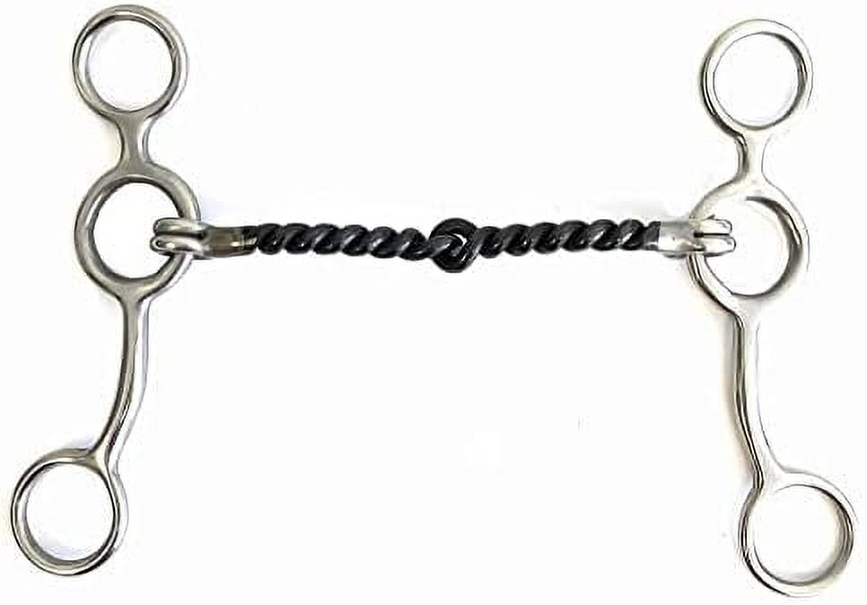 Jr Cow Horse Sliding Gag Horse Bit 5" Curved Sweet Iron Twisted Wire