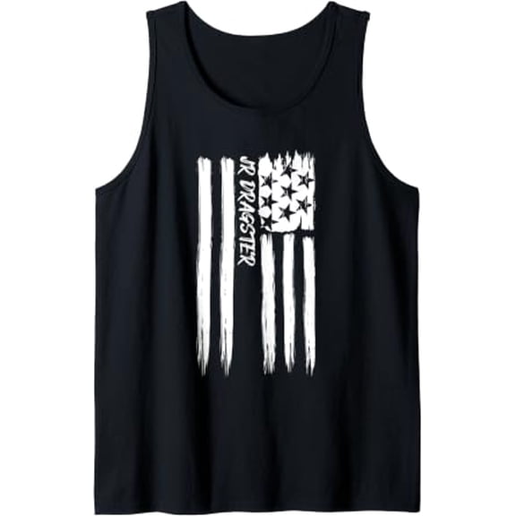 Jr Dragster Flag Racing Americana Usa American Car Race Fan Tank Top Size S-3XL