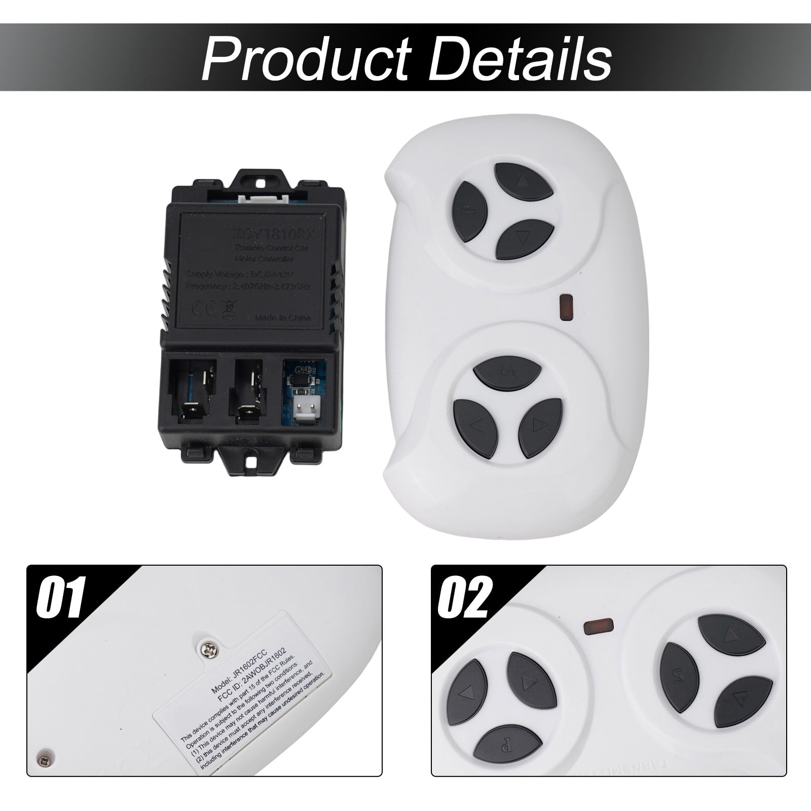 Télécommande Et Récepteur Pour Voiture électrique Enfant - JR1810RX ZCY1810RX - 6-12V