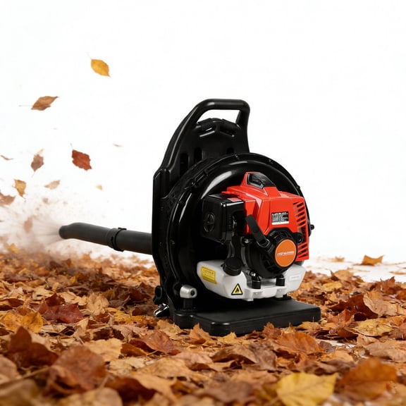 Jraner 63.3CC Gas Backpack Leaf Blower, 2-Cycle 700CFM 200MPH Gas Powered Engine, Low Vibration and Ergonomic Design for All-Season Yard Cleaning and Snow Removal