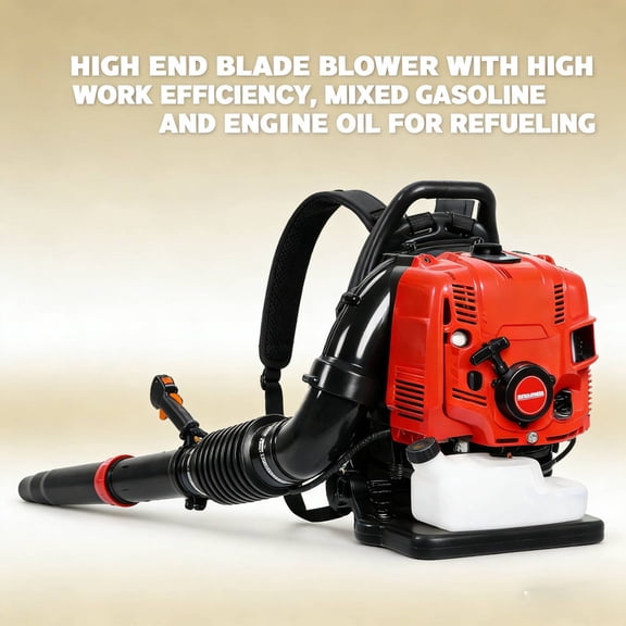 Jraner Backpack Leaf Blower Gas Powered, 75.6 CC 900CFM 4-Stroke Engine Gas Leaf Blower Backpack, Air Cooling Gasoline Garden & Snow Blower for Lawn & Commercial Yard