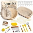 thumbnail image 1 of Jripae Bread Proofing Basket Set, 9" Round & 10" Oval Banneton Baskets,Complete Sourdough Starter Kit,Sourdough Bread Baking Supplies with Bread Lame, Sling, Dough Whisk, 1 of 8