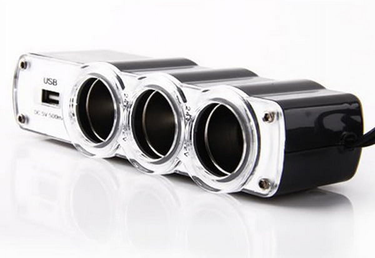 Jrocdr 12v/24V 3 USB Power Supply Car Charger Triple Car Plug Adapter