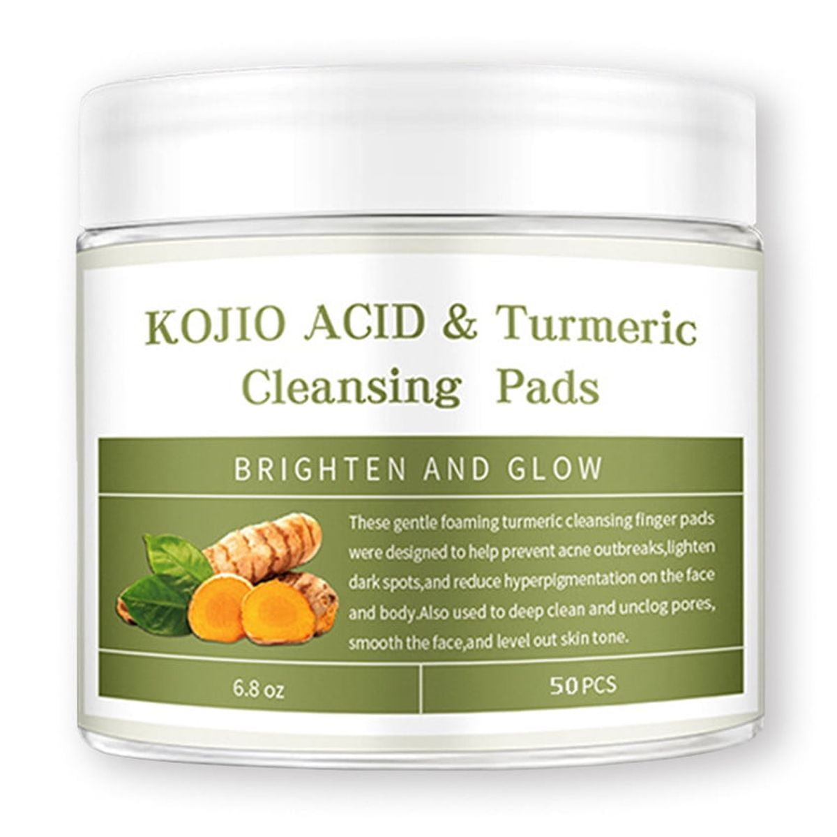 Jrocdr 50pcsxTurmeric Kojic Cleansing Pads For Cleansing And
