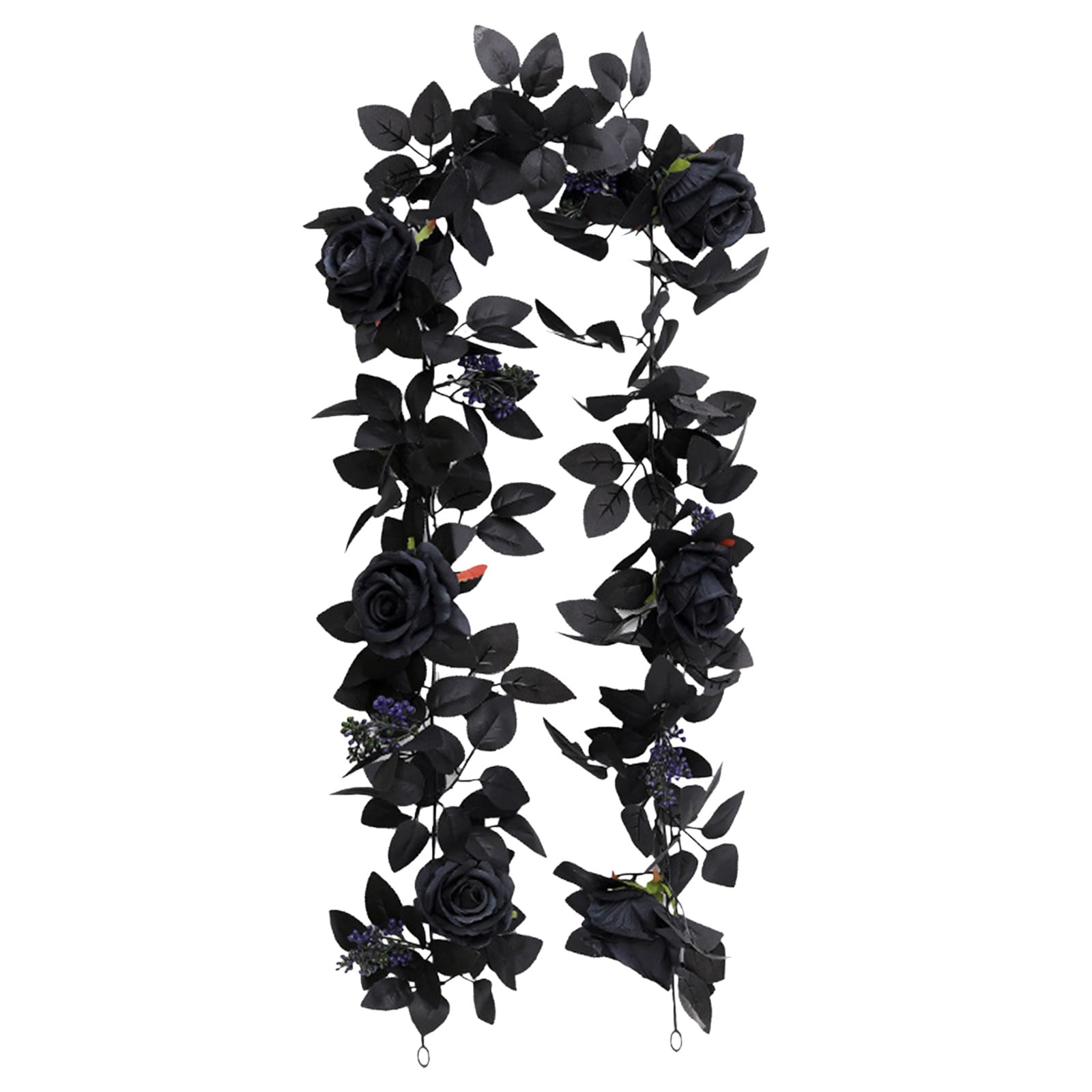 Jrocdr Black Rose Vine For Hanging Black Silk Flower Garland For ...